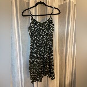 Old Navy Floral Spaghetti Strap Fit & Flare Dress in Black
